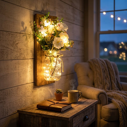 Mason Jar Flower Sconces