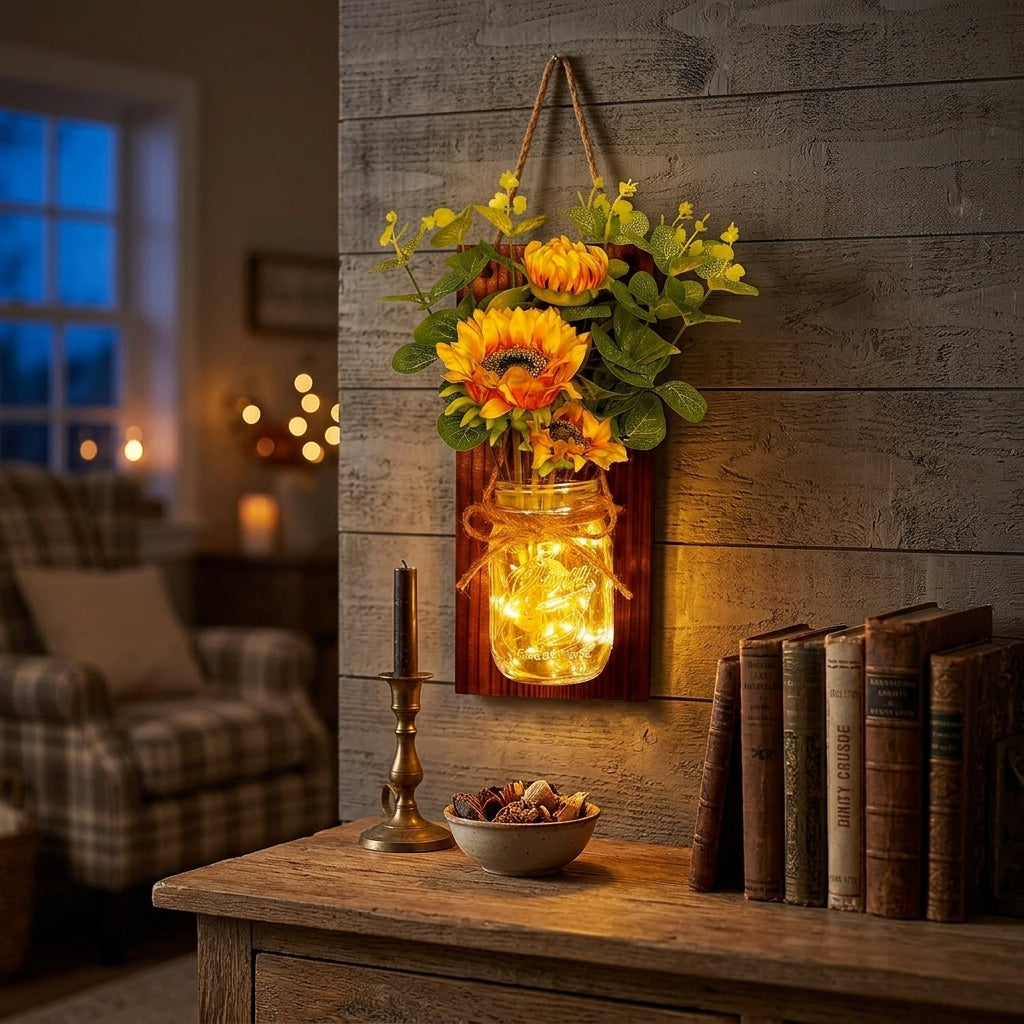 Mason Jar Flower Sconces