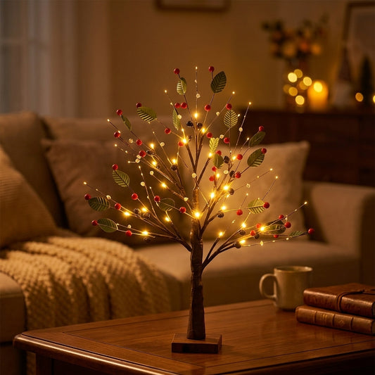 Festive Berry Tree Lamp