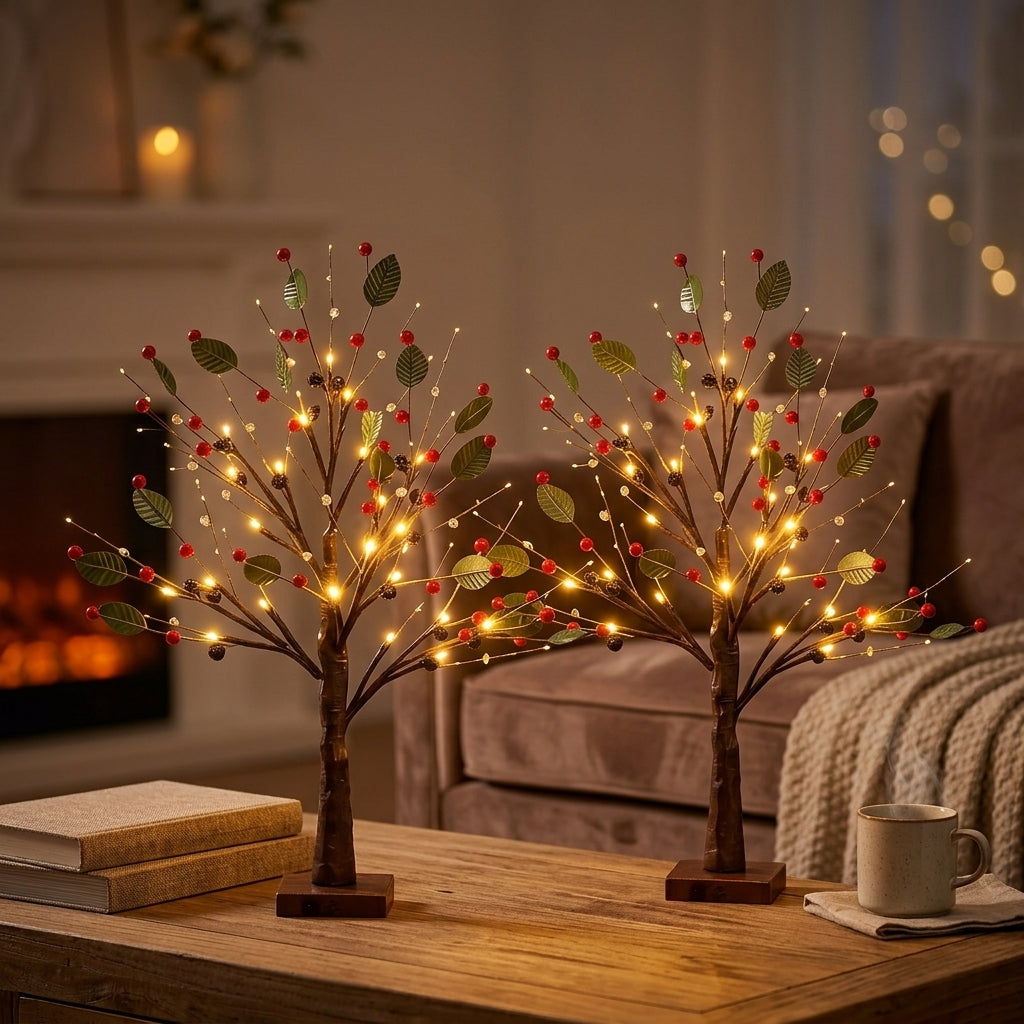 Festive Berry Tree Lamp