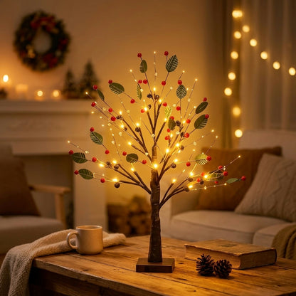 Festive Berry Tree Lamp