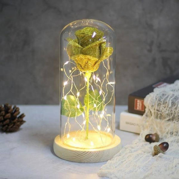 Encased Glitter Rose